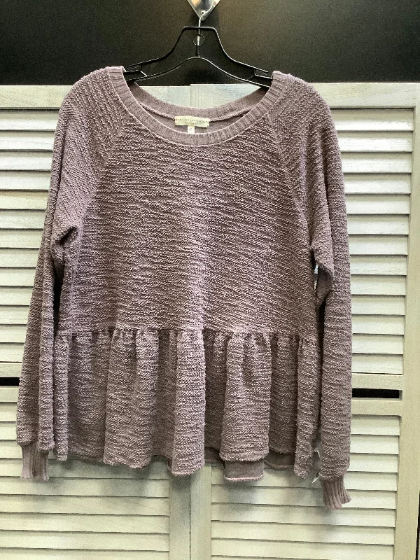 Soft Jackets Top Long Sleeve By Truly Madly Deeply In Purple, Size: M