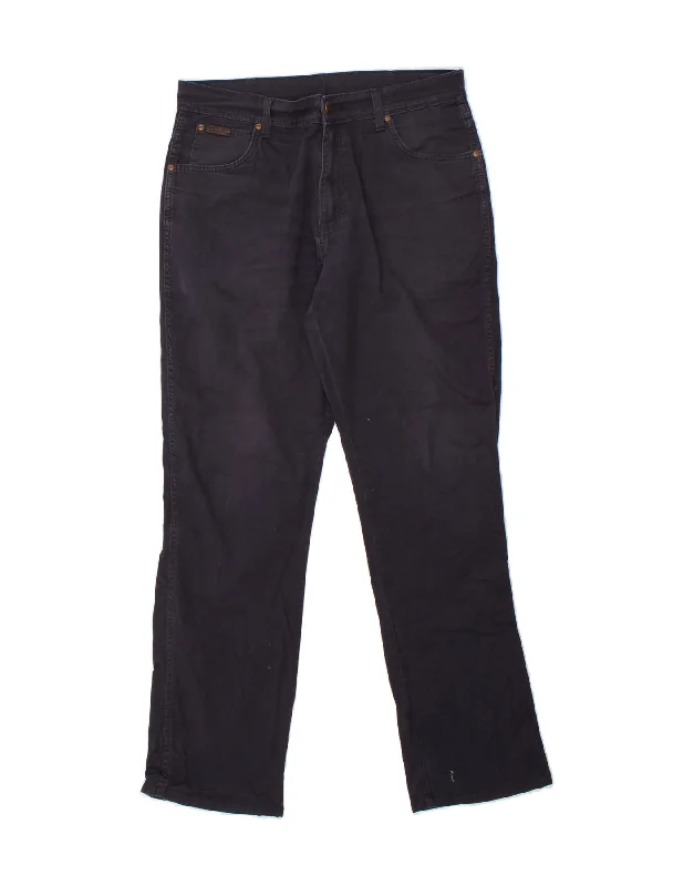 WRANGLER Mens Texas Stretch Straight Casual Trousers W34 L31 Navy Blue