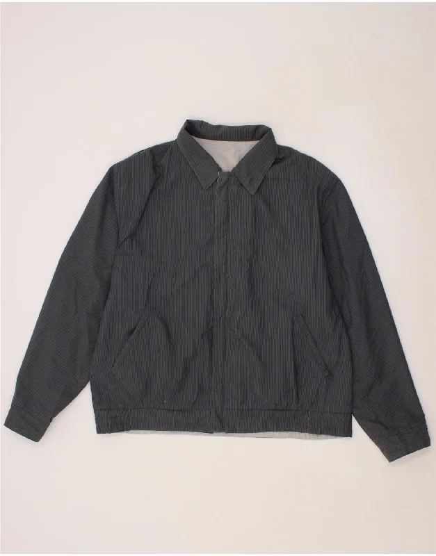 Cozy T-Shirts VINTAGE Mens Reversible Jacket UK 40 Large Black Pinstripe