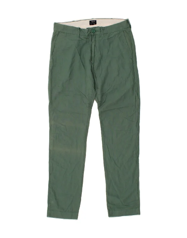 J. CREW Mens The Driggs Slim Chino Trousers W30 L32 Green Cotton