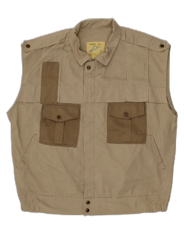 Cozy Sweatshirts CARRERA Mens Utility Gilet UK 40 Large Beige Cotton