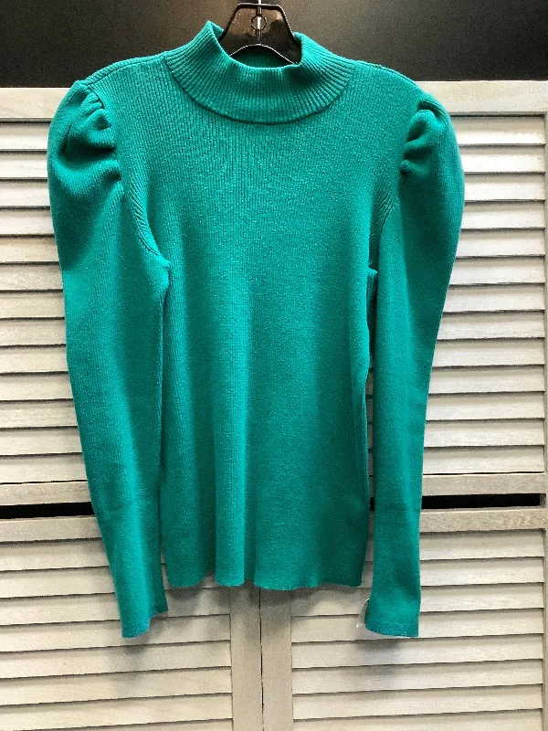 Sporty Looks Top Long Sleeve By Nine West In Teal, Size: M