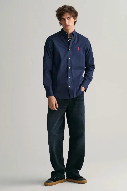 Smart Looks Polo Republica Men's Embroidered Button-Down Casual Shirt