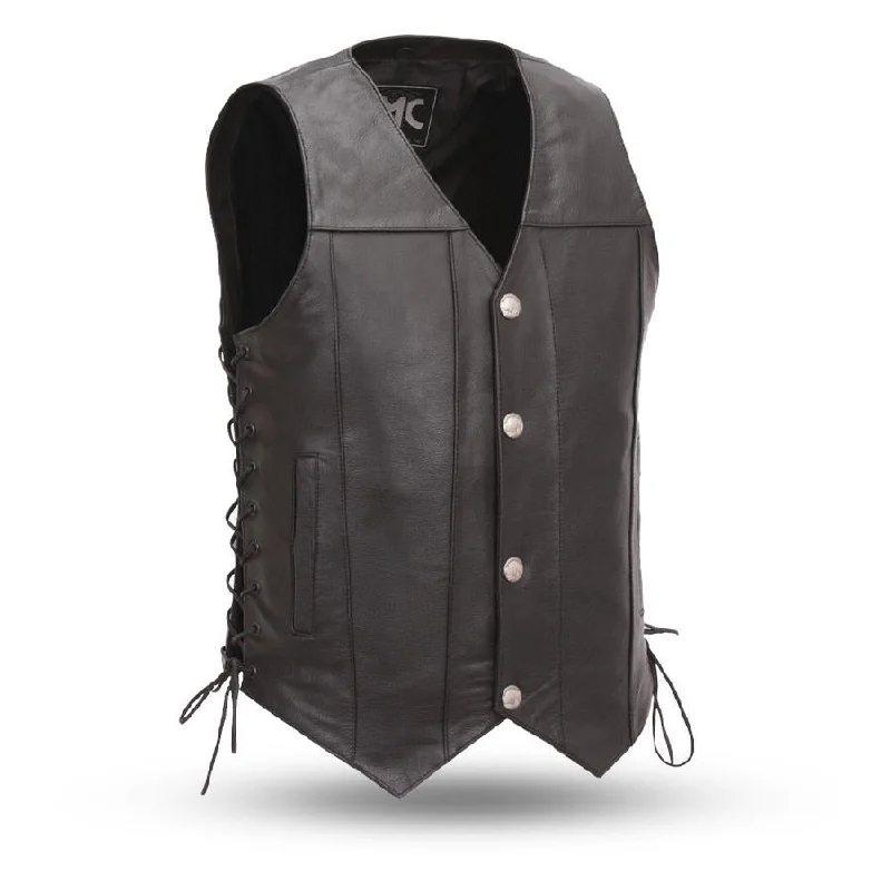 Premium Fit First Manufacturing FMM612BSF Men’s ‘The Gun Slinger’ Western Style Leather Vest with Conceal Cary Pockets and Side Lacing Premium Fit First Manufacturing FMM612BSF Men’s ‘The Gun Slinger’ Western Style Leather Vest with Conceal Cary Pockets and Side Lacing