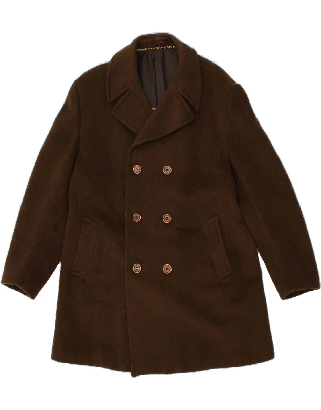 Timeless Apparel VINTAGE Mens Double Breasted Coat UK 38 Medium Khaki