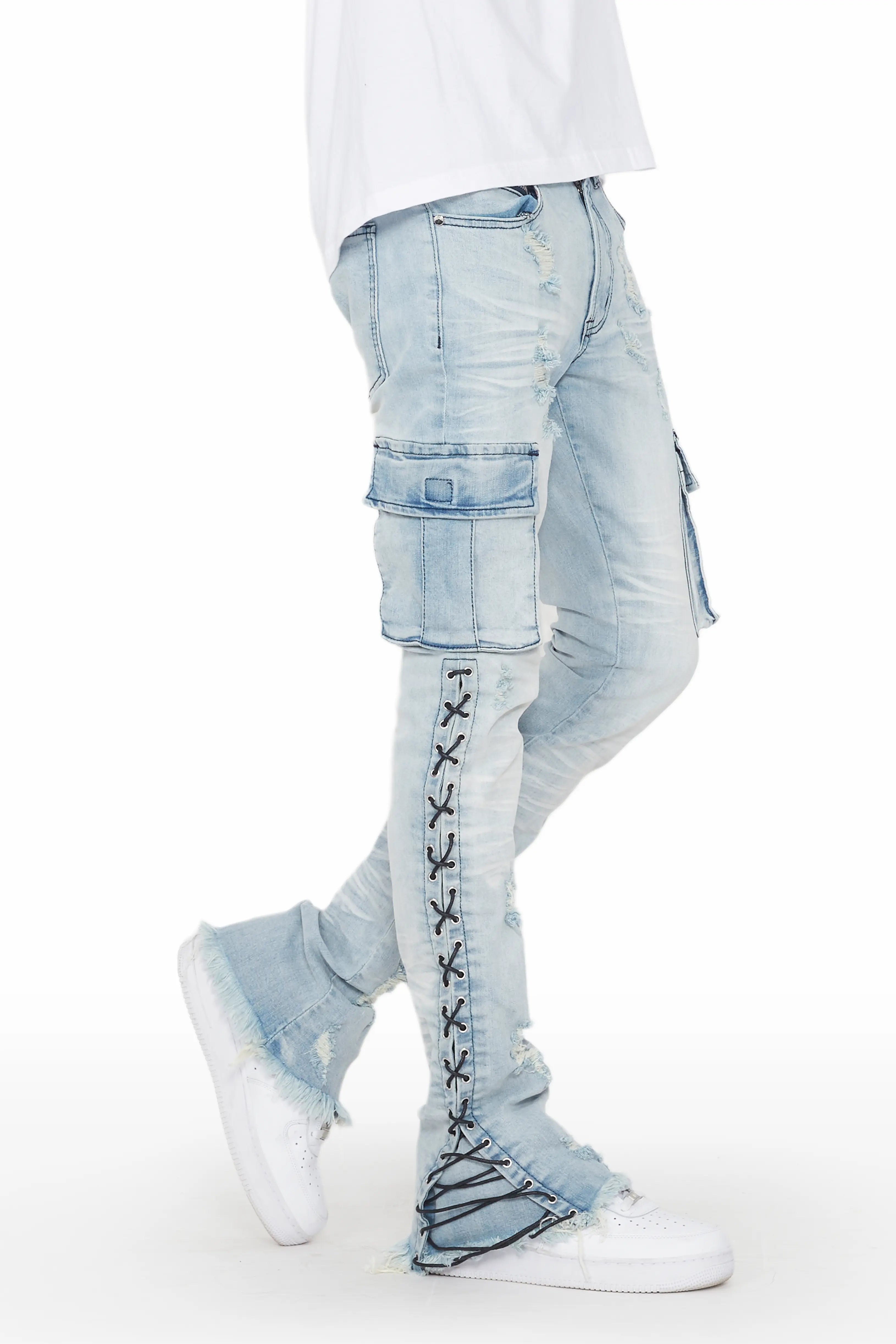 Honor Blue Stacked Flare Jean