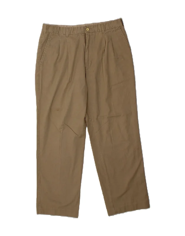 VAN DOORN Mens Pegged Chino Trousers IT 50 Large W34 L30 Beige Cotton