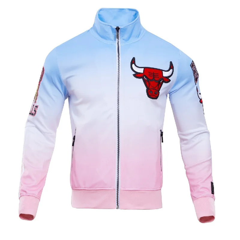 Urban Comfort Wear NBA CHICAGO BULLS LOGO MEN'S TRACK JACKET (BLUE/WHITE/PINK)