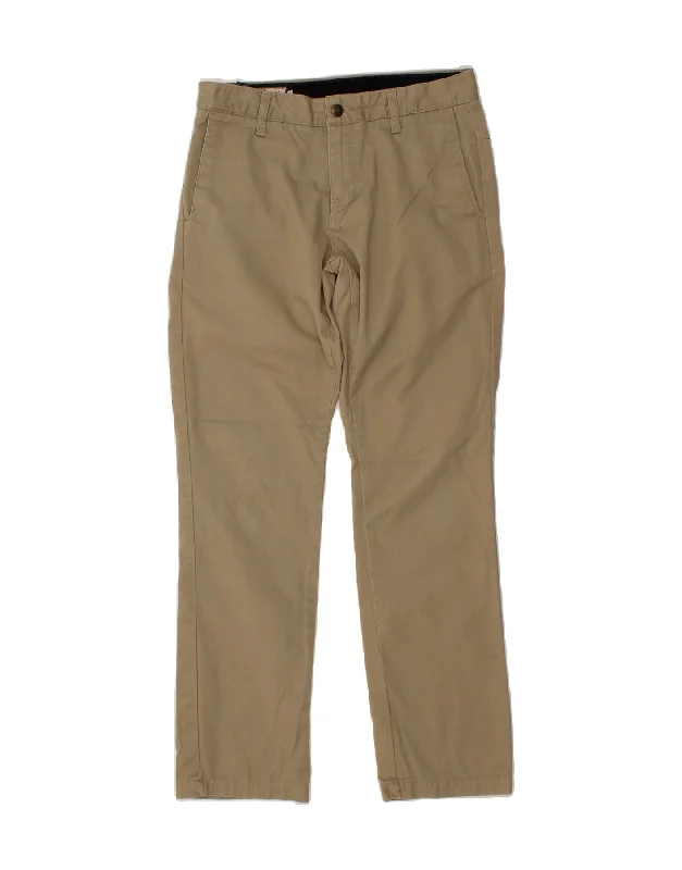 VOLCOM Mens Slim Chino Trousers W28 L30 Beige Cotton