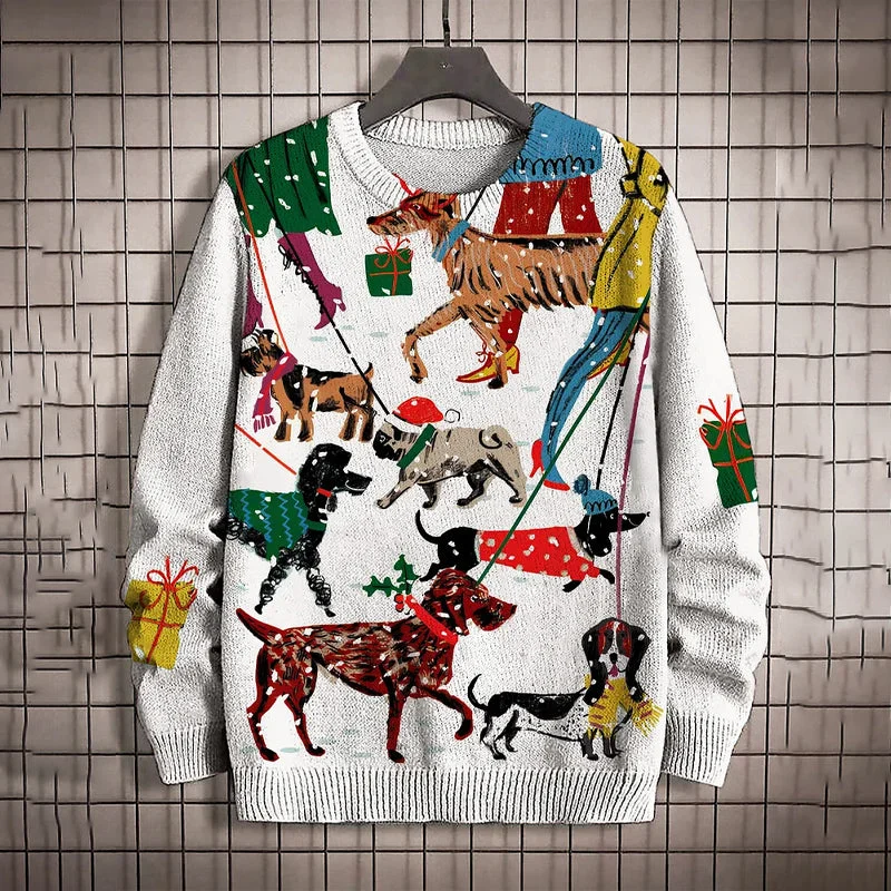 Cool Jackets Men's Christmas Dogs Gift Art Print Sweater