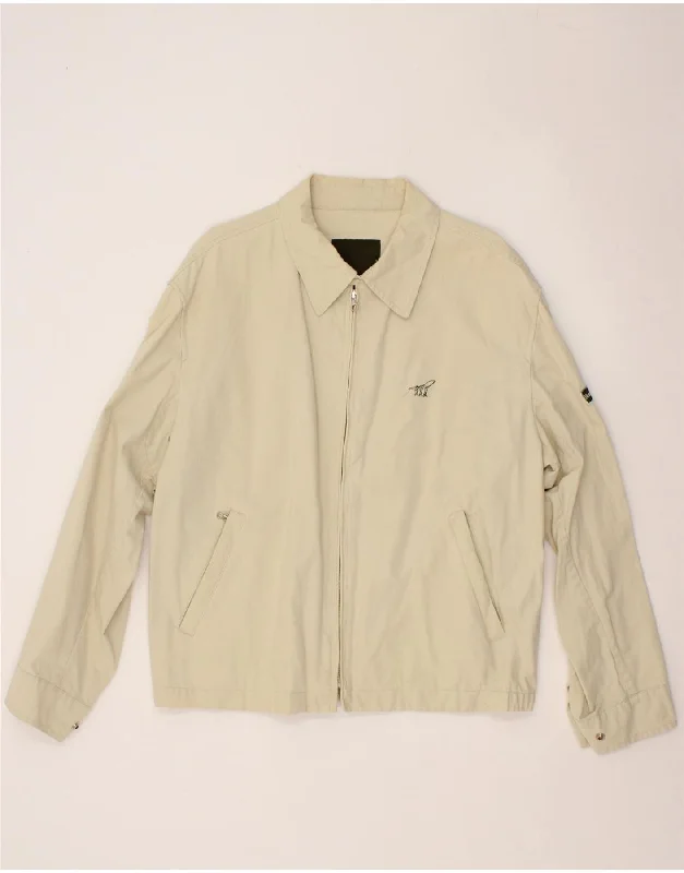 Flexible Styles HENRY COTTONS Mens Bomber Jacket UK 40 Large Off White Cotton