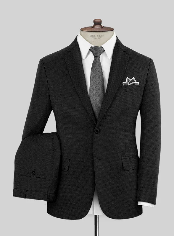 Comfortable Wearables Caccioppoli Sun Dream Zallo Black Wool Silk Suit