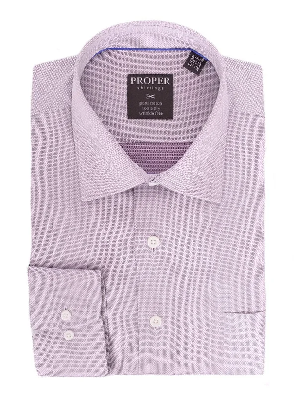 Light Purple Textured Spread Collar Wrinkle Free 100 2ply Cotton Dress Shirt