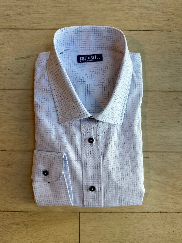 White with Purple and Blue Check Premium Shirt