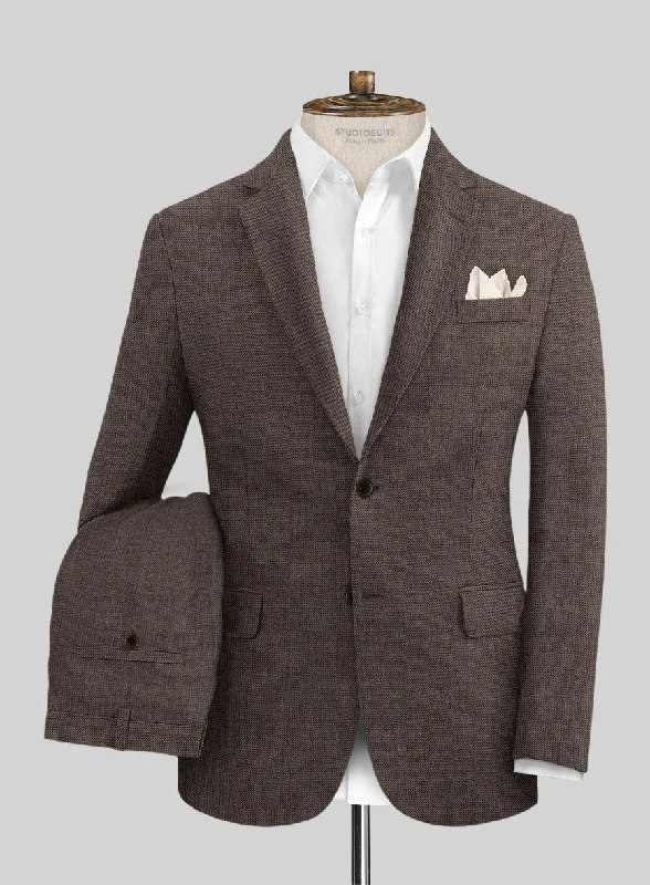 Solbiati Twill Brown Linen Suit