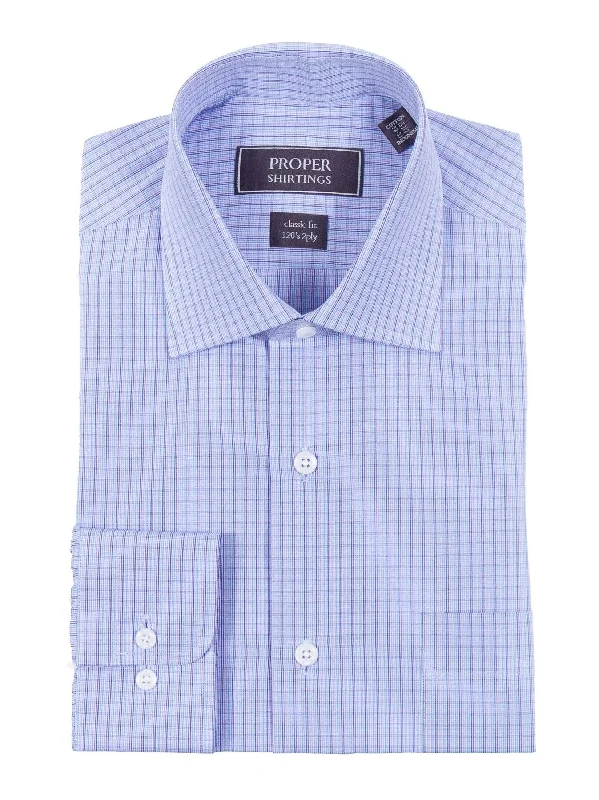 Classic Fit Lavender Purple Check 120's 2Ply Cotton Dress Shirt