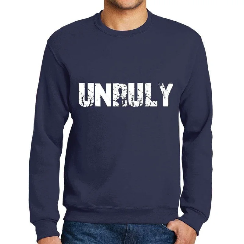 Everyday Comfort Wear Men's Printed Graphic Sweatshirt Popular Words UNRULY French Navy Everyday Comfort Wear Men's Printed Graphic Sweatshirt Popular Words UNRULY French Navy