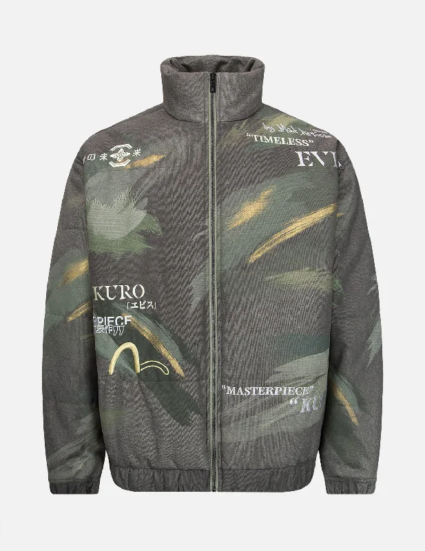 Warm Essentials Brush Camouflage Print Padded Jacket
