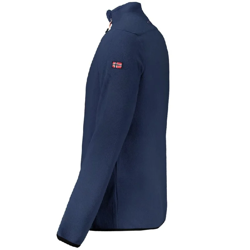All-Weather Wear Norway 1963 Blue Polyester Men Men's Sweater