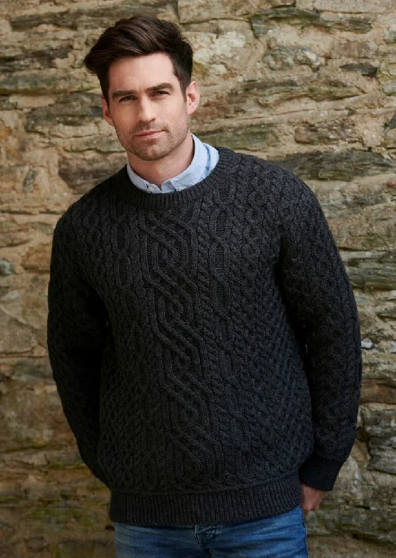 Lightweight T-shirts Aran Men's Super Soft Sweater | Charcoal