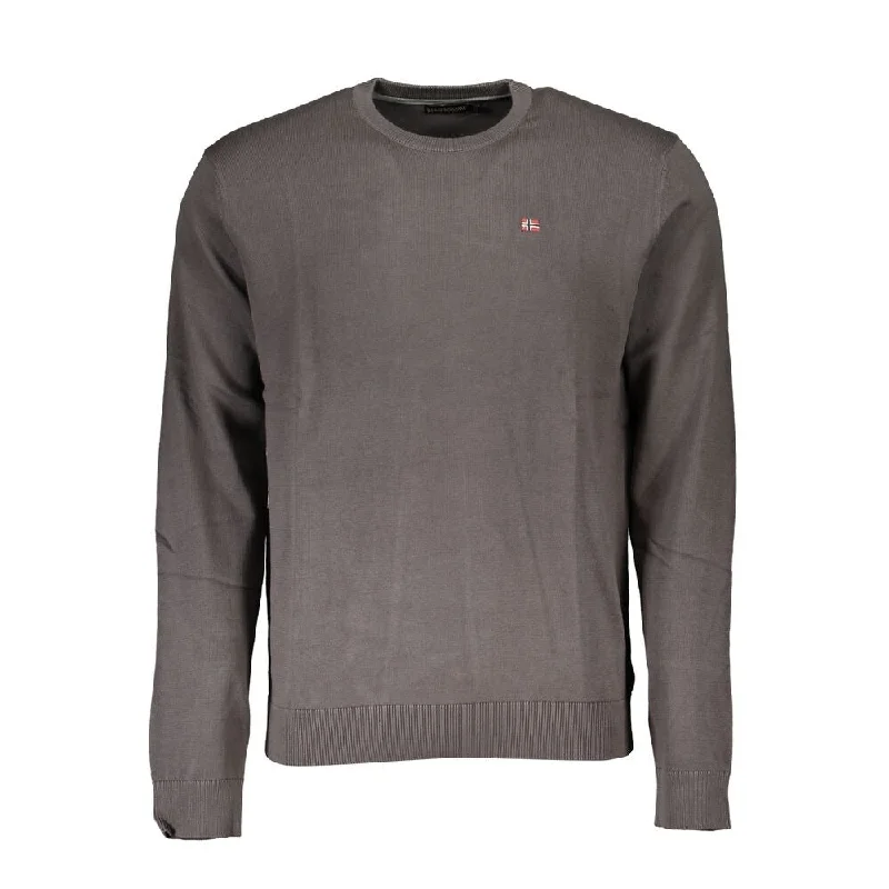Casual Sweaters Napapijri Gray Cotton Men Men's Sweater