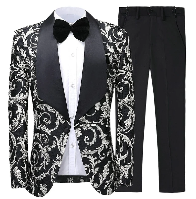 Smart Looks Formal Men's Suit Patterned Slim Fit 2 Piece Business Tuxedos (Blazer+Pants) Smart Looks Formal Men's Suit Patterned Slim Fit 2 Piece Business Tuxedos (Blazer+Pants)