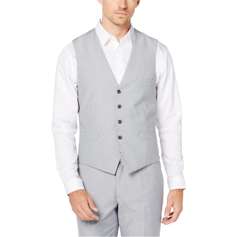 Warm Essentials I-N-C Mens Classic-Fit Five Button Vest, Grey, XX-Large
