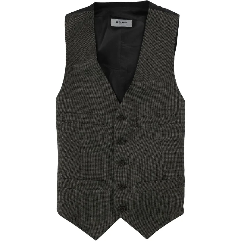 Outdoor Outfits Kenneth Cole Mens Sleek Five Button Vest, Brown, 36 Short