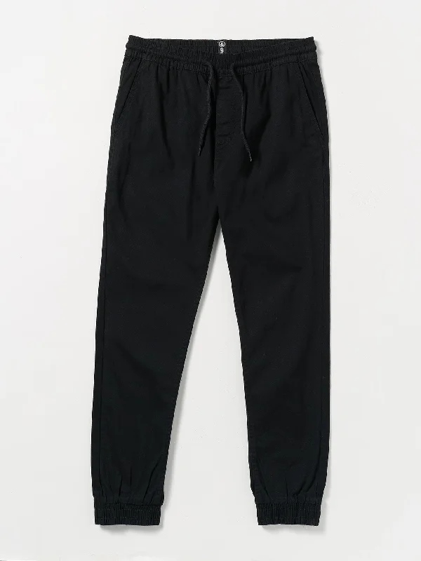 Casual Knit Tops Road Trip Elastic Waist Pant - Black