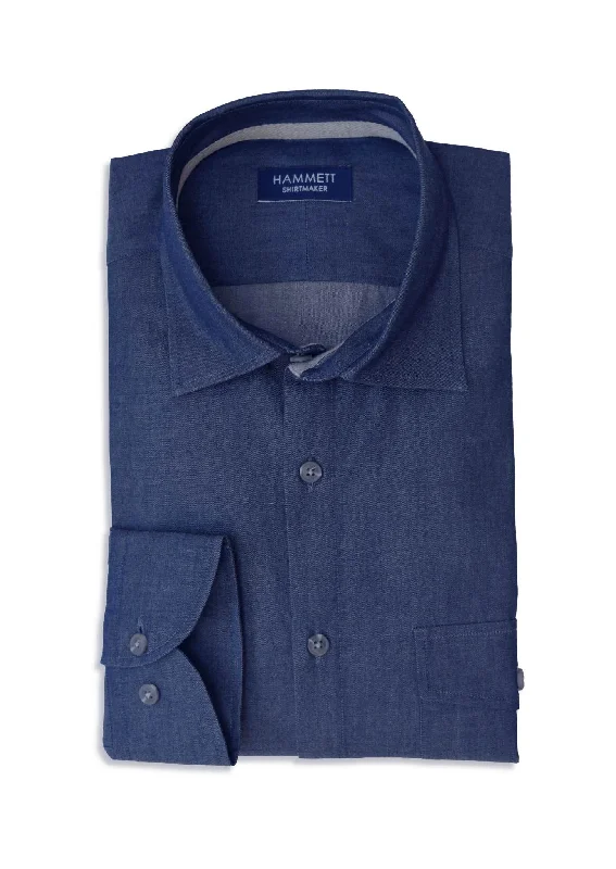 Sport Chic Denim Dark Blue Wash Men's Shirt