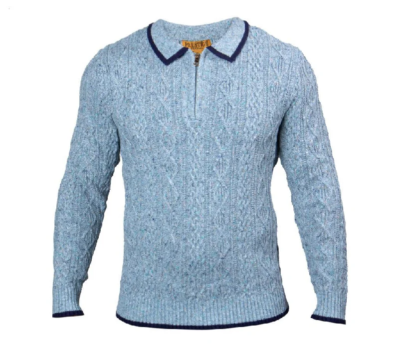 Classic Pieces Prestige Polo Wool Blend Cable Sweater